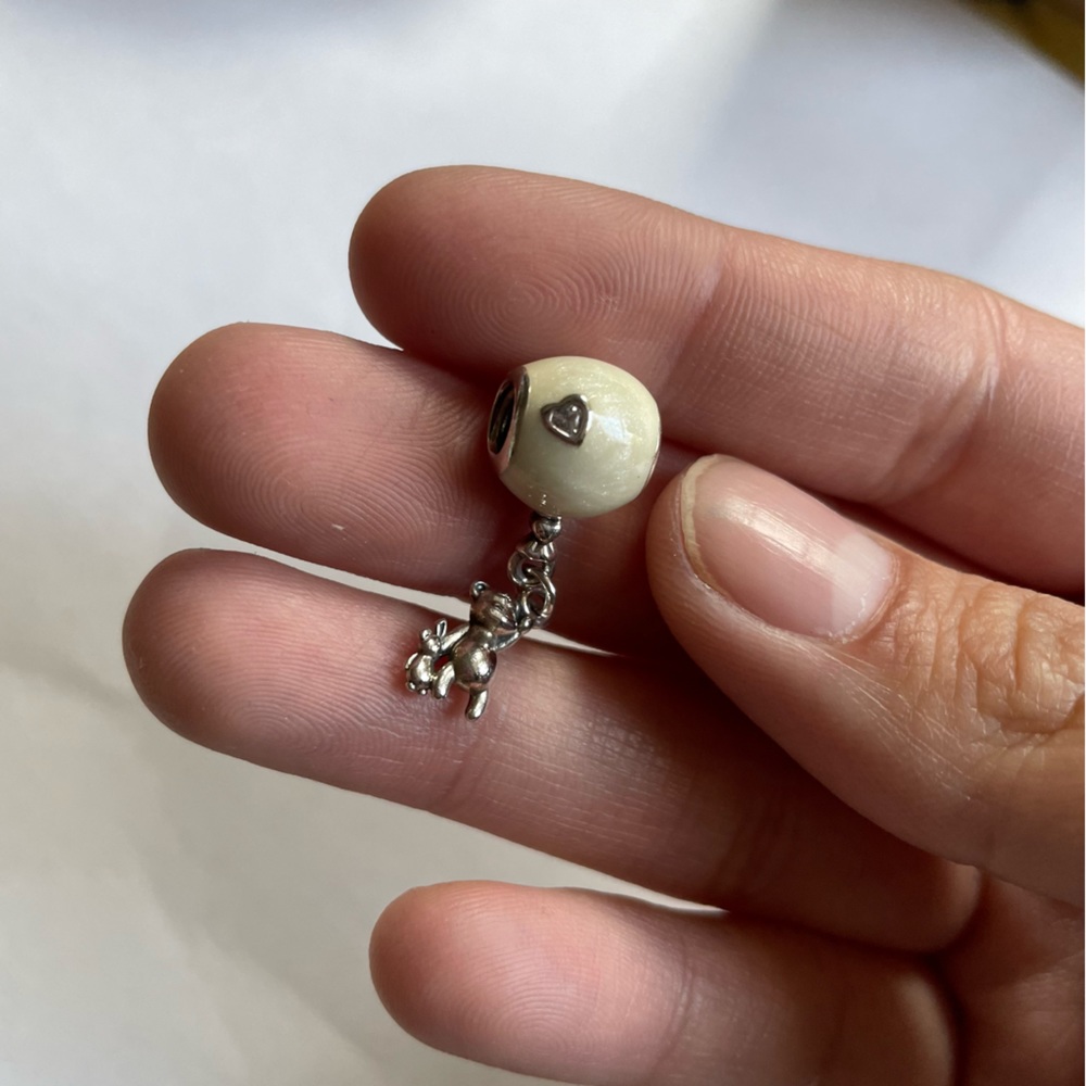 Pandora Teddy Bear and Shimmering Enamel balloon dangle charm